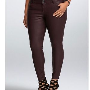 Torrid Premium Oxblood Faux Leather Jeggings